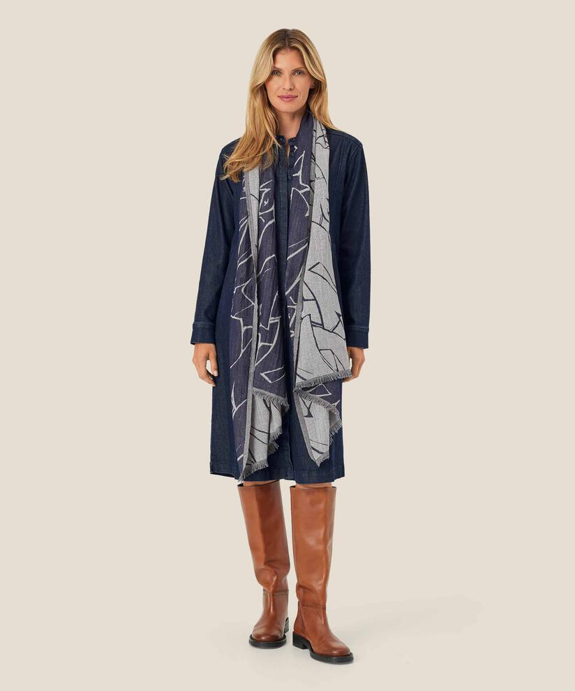 Astali Scarf, Navy Blazer