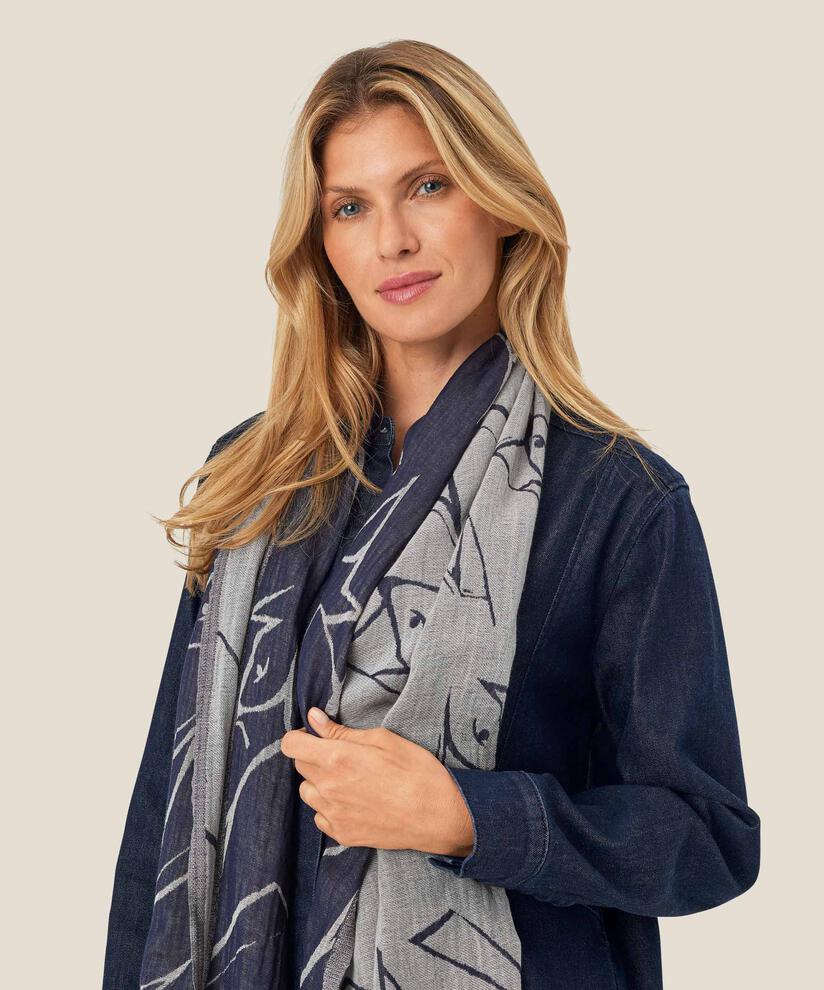 Astali Scarf, Navy Blazer